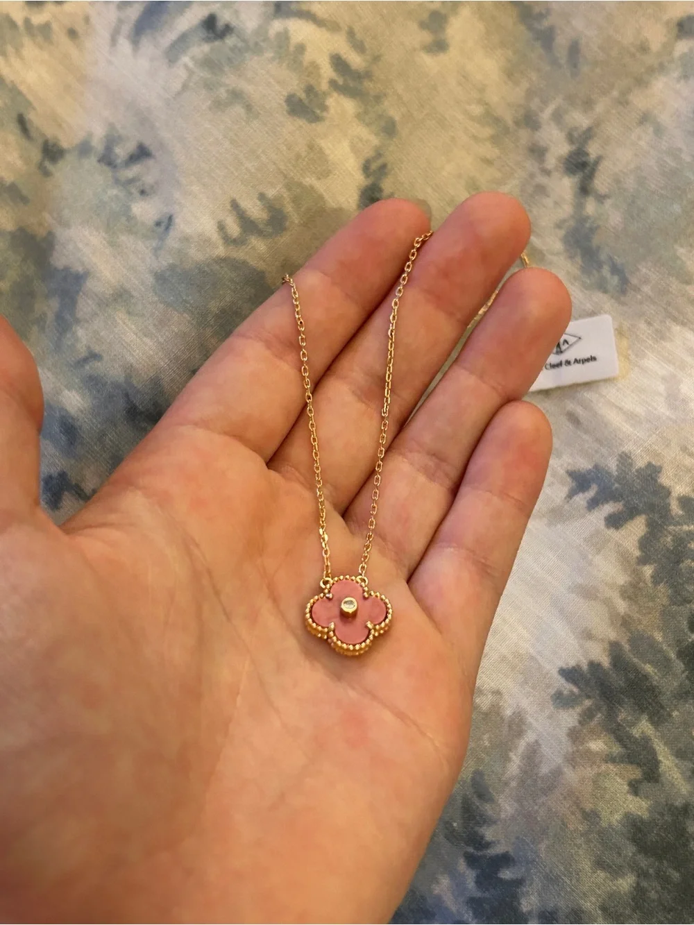 Pink Alhambra clover Pendant Necklace
